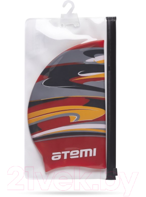 Шапочка для плавания Atemi PSC305 (красный/графика)