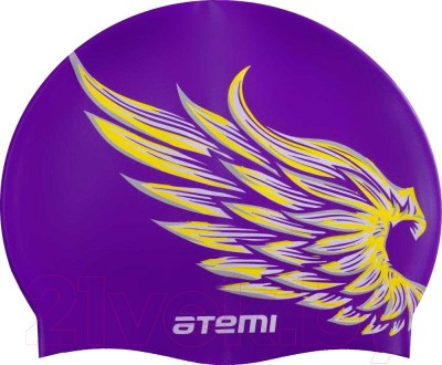 Шапочка для плавания Atemi PSC308 (лиловый/крылья)