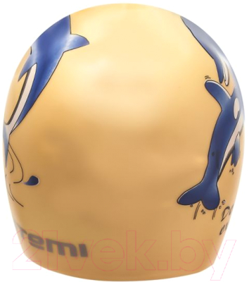 Шапочка для плавания Atemi PSC401 (оранжевый/дельфины)