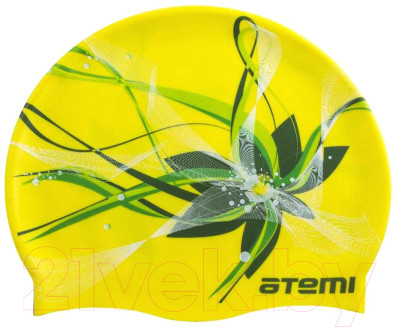 Шапочка для плавания Atemi PSC414 (желтый/цветок)