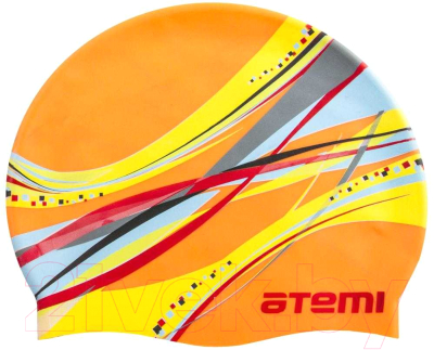 Шапочка для плавания Atemi PSC419 (оранжевый/графика)