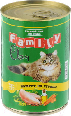 

Корм для кошек Clan, Family паштет из курицы №27