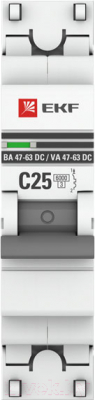 Выключатель автоматический EKF PROxima 1P 25А (C) 6кА ВА 47-63 DC / mcb4763-DC-1-25C-pro
