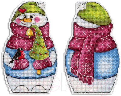 Набор для вышивания М.П.Студия Снеговик с елочкой / Р-843М