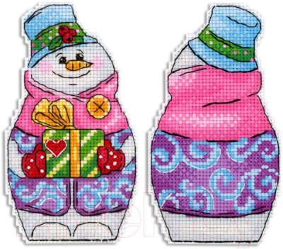 Набор для вышивания М.П.Студия Снеговик с подарками / Р-844М