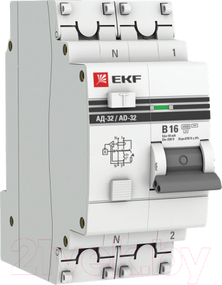 Дифференциальный автомат EKF PROxima АД-32 1P+N 16А (В) / DA32-16-B-10-pro