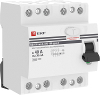 

Устройство защитного отключения EKF, Elcb-4-40-30-em-a-pro