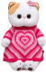 Мягкая игрушка Budi Basa Кошечка Ли-Ли в вязаном платье с сердцем / LK24-098 - 