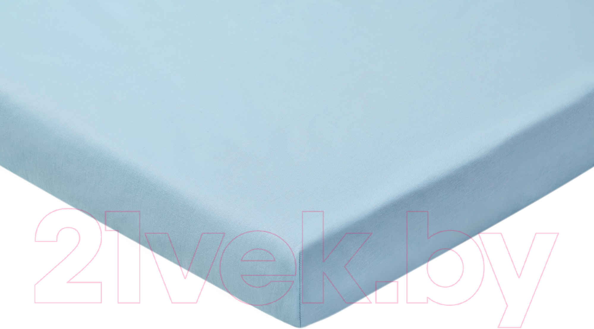 Простыня AlViTek Поплин однотонный на резинке 140x200x25 / ПР-ПО-Р-140-ГОЛ (голубой)