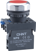 Кнопка для пульта Chint NP8-01BND/4 1НЗ AC110В-220В Led IP65 / 667247 - 