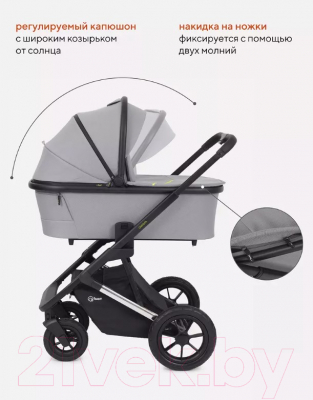 Детская универсальная коляска Rant Axiom 2 в 1 / RA093 (серый)