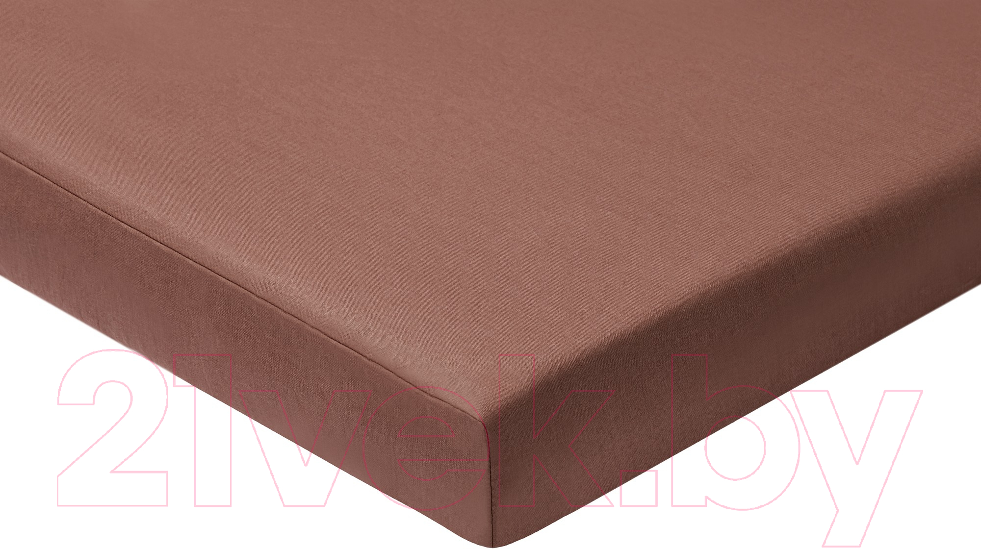 Простыня AlViTek Поплин однотонный на резинке 140x200x25 / ПР-ПО-Р-140-ШОК (шоколадный) — фото 1