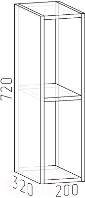 Шкаф навесной для кухни Интермебель Микс Топ ШН 720-1-200 20см (дуб крафт золотой)