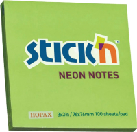 Блок для записей Stick'n 822658/21167 (зеленый неон) - 