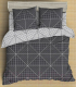 Комплект постельного белья Amore Mio Мако-сатин Grid Микрофибра 1.5 / 93084 (белый/темно-синий) - 