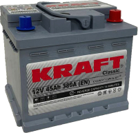 Автомобильный аккумулятор KrafT 45 R низкий / S LB1 045 10B13 (45 А/ч) - 