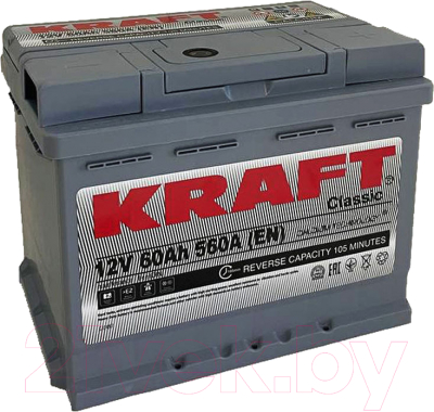 Автомобильный аккумулятор KrafT 60 R / S L2 060 10B13 (60 А/ч)