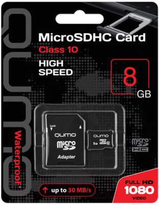 Карта памяти Qumo microSDHC Class 10 UHS-I 8GB / Q17608