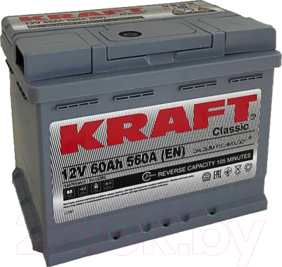 Автомобильный аккумулятор KrafT 60 R низкий / S LB2 060 10B13 (60 А/ч)