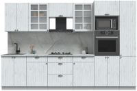Кухонный гарнитур Интерлиния Берес 3.2В (дуб полярный/серый каспий) - 