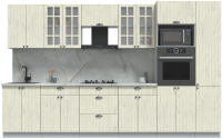 Кухонный гарнитур Интерлиния Берес 3.4В (дуб снежный/серый каспий) - 
