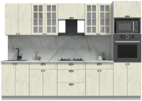 Кухонный гарнитур Интерлиния Берес 3.0В (дуб снежный/серый каспий) - 