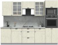 Кухонный гарнитур Интерлиния Берес 2.7В (дуб снежный/серый каспий) - 
