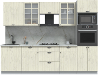 Кухонный гарнитур Интерлиния Берес 2.8В (дуб снежный/серый каспий) - 
