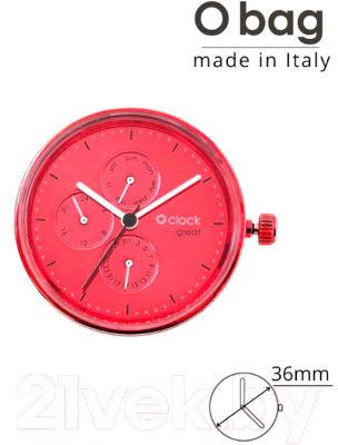 Часовой механизм O bag O clock Great OCLKD104MES04002 (красно-розовый)