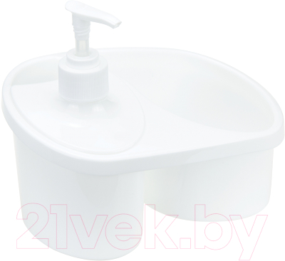 Изображение товара Дозатор моющего средства с подставкой для губки Idea М1149 (белый)
