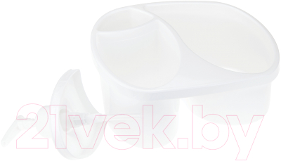 Изображение товара Дозатор моющего средства с подставкой для губки Idea М1149 (белый)