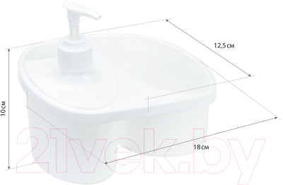 Изображение товара Дозатор моющего средства с подставкой для губки Idea М1149 (белый)
