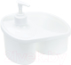 Миниатюра изображения товара Дозатор моющего средства с подставкой для губки Idea М1149 (белый)