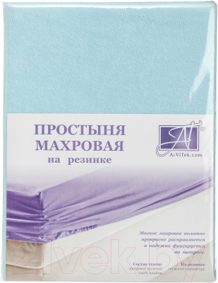 Простыня AlViTek Махровая на резинке 90x200x20 / ПМР-Г-090 (голубой)