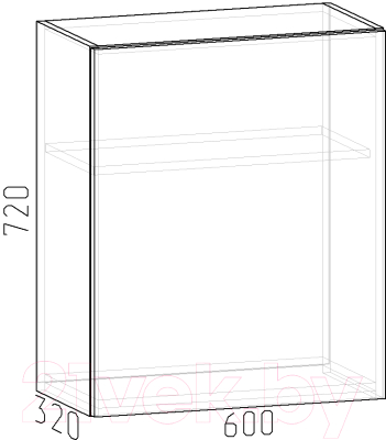 Шкаф навесной для кухни Интермебель Микс Топ ШН 720-4-600 60см (белый премиум)