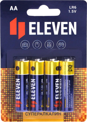 Комплект батареек Eleven AA LR6 алкалиновые ВС4 (4шт)