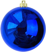 Шар новогодний GreenTerra 60мм глянцевый (синий) - 