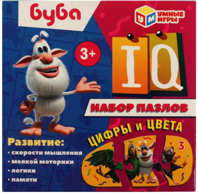 Развивающая игра Умные игры Цифры и цвета. Набор IQ-пазлов. Буба / 4650250506669