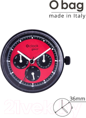 Часовой механизм O bag O clock Great OCLKD101MES16076  (красный)
