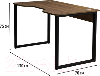 Геймерский стол Millwood Лофт Гонконг ДТ-3 130x70x75 (дуб табачный Craft/черный)