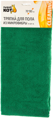 Салфетка хозяйственная Рыжий кот M-02F-XL 70x80 / 310237 (зеленый)