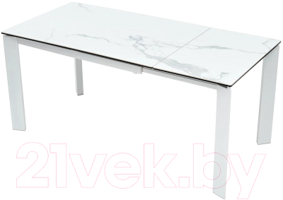 Обеденный стол M-City Corner 120 High Gloss / DECDF5052THGSTATWHT (Statuario керамика/белый)
