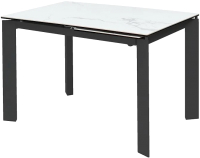 Обеденный стол M-City Corner 120 High Gloss / 614М04878 (Statuario керамика/черный) - 