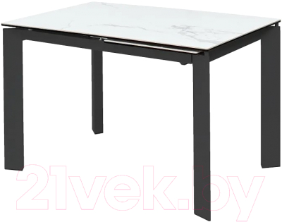 Обеденный стол M-City Corner 120 High Gloss / 614М04878 (Statuario керамика/черный)