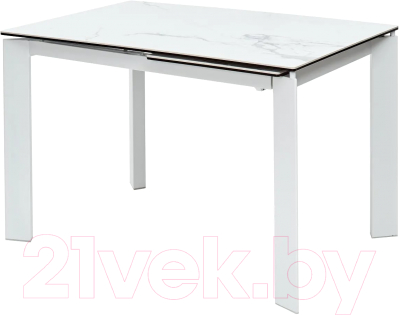 Обеденный стол M-City Corner 120 Matte / 614М04879 (белый мрамор матовый керамика/белый)