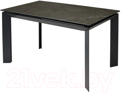 Обеденный стол M-City Cremona 140 KL-116 / 614М04875 (черный мрамор матовый/черный)