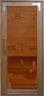 Стеклянная дверь для бани/сауны КомфортПром 700x1900 / 10221181 (с бронзовым прозрачным стеклом)