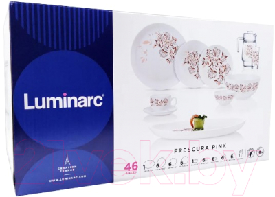 Набор столовой посуды Luminarc Diwali Frescura Pink Q7907 (46пр)