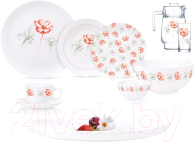 Набор столовой посуды Luminarc Diwali Petalo Grey Q7821 (46пр)