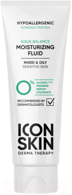 Флюид для лица Icon Skin Aqua Balance Увлажняющий гипоаллергенный для жирной кожи (75мл)